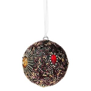 Butlers HANG ON Vánoční koule s perlami 8 cm - fialová