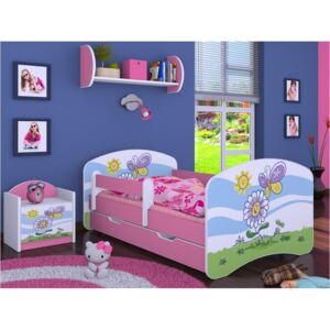 Dětská postel se šuplíkem 180x90cm PALOUČEK - růžová