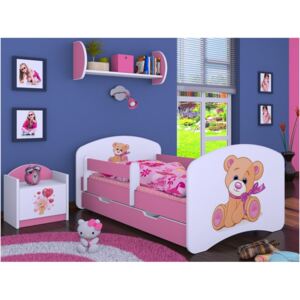 Dětská postel se šuplíkem 180x90cm MÉĎA - růžová
