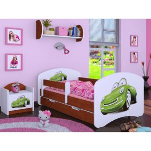 Dětská postel se šuplíkem 180x90cm ZELENÉ AUTO - kalvados