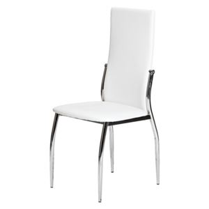 Jídelní židle PERIM — PU kůže, kov, krémově bílá