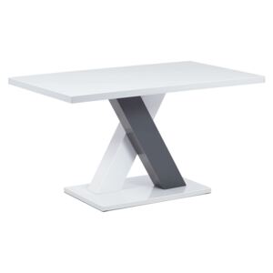 Jídelní stůl AT-4005 WT 140x80 cm, vysoký lesk bílý