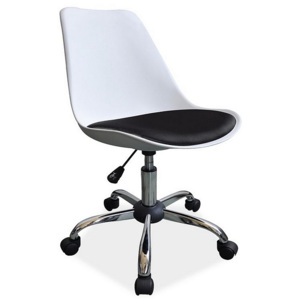 Kancelářská židle SEVEN, 79-89x47x42x42-52, bílá/černá