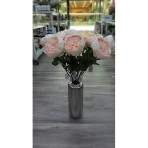 Umělá květina růže, 66 cm, růžová