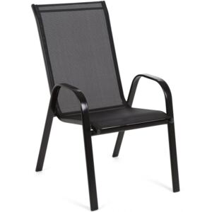 Zahradní židle ocel / textilie Černá