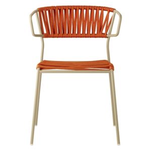 Židle Lisa Filo s područkami oranžová - pomerančová, šedé nohy