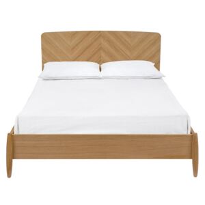 Přírodní dubová postel Woodman Farta Herringbone 140x200 cm