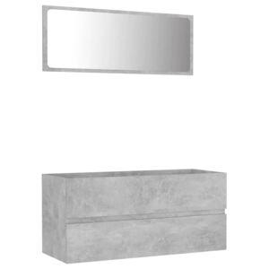 2dílný set koupelnového nábytku - dřevotříska | betonově šedá