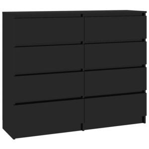 Příborník se zásuvkami - černý lesklý | 120x35x99 cm