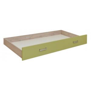 Zásuvka postele Kinder - dub šedý/zelená