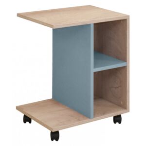 Boční stolek Kinder - dub šedý/modrá