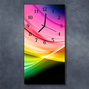 E-shop24, 60x30 cm, Hnn34378189 Nástěnné hodiny obrazové na skle - Barevná duha