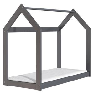 Foglio Dřevěná postel domeček 160 x 80 cm šedá + rošt
