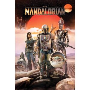 Plakát, Obraz - Star Wars - The Mandalorian - Group, (61 x 91,5 cm)