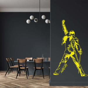 GLIX Freddie Mercury - Queen - samolepka na zeď Žlutá 60x30 cm