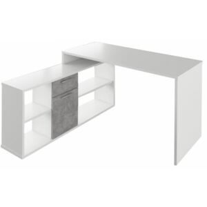 PC stolek Noe new (bílá + beton)