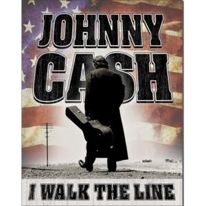 Plechová cedule Johnny Cash - Walk the Line, (32 x 41 cm)