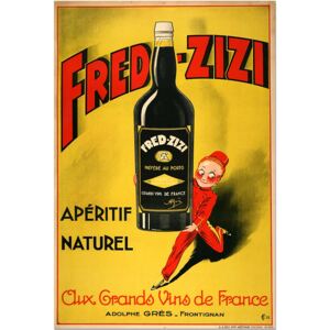 Fred Zizi, Aperitif Naturel, French Wine Poster
