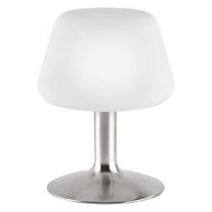 PAUL NEUHAUS LED stolní lampa v oceli a stínítkem z opálového skla, teplá bílá barva vč. dotykového stmívání 2700K
