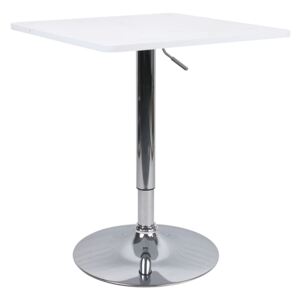 Otočný barový stůl FLORIAN new s nastavitelnou výškou, bílý a chrom