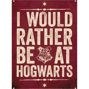 Plechová cedule Harry Potter - Hogwarts Slogan, (15 x 21 cm)
