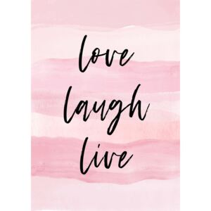 Ilustrace Love Laught Quote Pink, Martina Pavlova