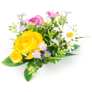 Umělá květina věneček Jarní květiny, pr. 14 cm