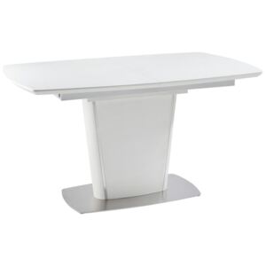 VÝSUVNÝ STŮL, bílá, barvy nerez oceli, 140(180)/85/76 cm Hom`in - Skleněné stoly