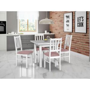 Rozkládací stůl se 4 židlemi - AL26, Barva dřeva: bílá-L, Potah: 25x - Paros 2