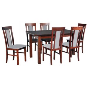 Rozkládací stůl se 6 židlemi - AL70, Barva dřeva: bílá, Potah: 23x - Kronos 19
