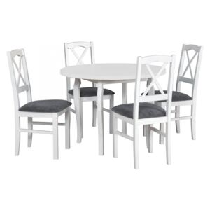 Kulatý stůl se 4 židlemi - AL55, Barva dřeva: sonoma, Potah: 23x - Kronos 19