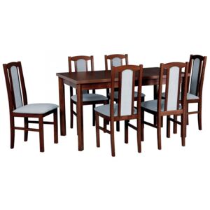Rozkládací stůl se 6 židlemi AL31, Barva dřeva: olše-L, Potah: 5 - Inari 23