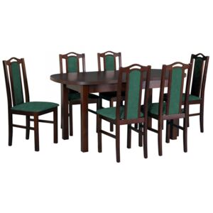 Rozkládací stůl se 6 židlemi - AL56, Barva dřeva: sonoma, Potah: 23x - Kronos 19