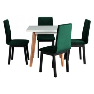 Rozkládací stůl se 4 židlemi - AL40, Barva dřeva: černý, Potah: 23x - Kronos 19