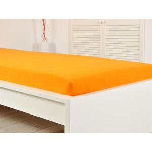 B.E.S. - Petrovice, s.r.o. Jersey elastické prostěradlo oranžové 160x200 s gumou