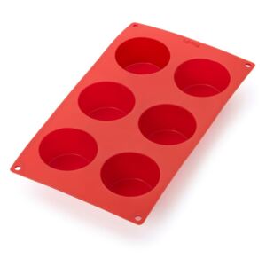 Červená silikonová forma na 6 mini muffinů Lékué