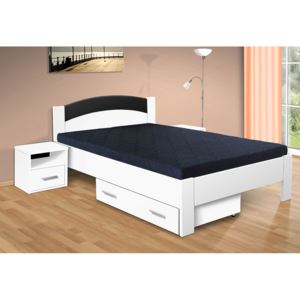 Nabytekmorava manželská postel Jason 200x180 cm matrace: bez matrace, Barva postele: ořech 729, Úložný prostor: bez úložného prostoru
