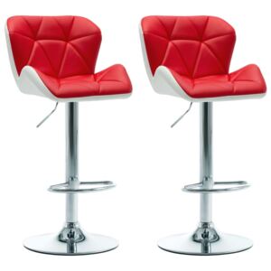 Barové židle Turton - 2ks - umělá kůže | červené