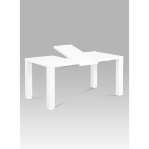 Autronic Jídelní stůl rozkládací 120+40x90 cm, vysoký lesk bílý AT-3009 WT