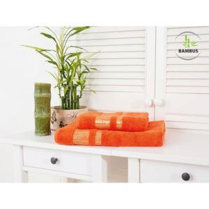Výhodný set osuška a ručník Bamboo Luxus oranžová