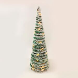 ACA DECOR LED dekorační ratanový vánoční stromek 50 cm, teplá bílá, 30 LED, 3xAA, zelená barva
