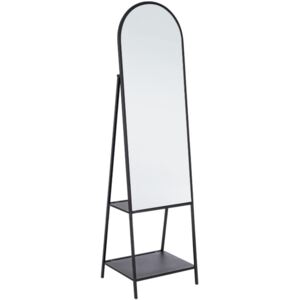 Černé kovové stojací zrcadlo Bizzotto Aris 172 cm