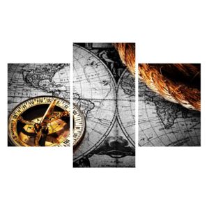 Historický obraz mapy světa a kompasu (K011365K90603PCS)