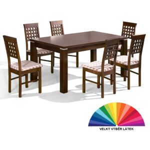 Jídelní sestava - jídelní stůl Premier + 6x židle P16 - dřevotříska