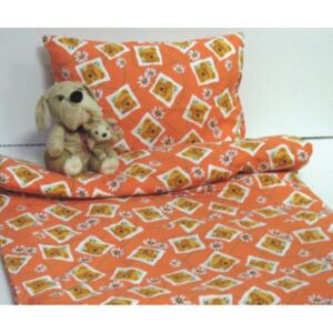 Povlečení do postýlky bavlna medvídci oranžové 130×90, 60x45cm