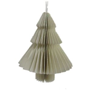 Světle šedá papírová vánoční ozdoba ve tvaru stromu Only Natural, délka 10 cm