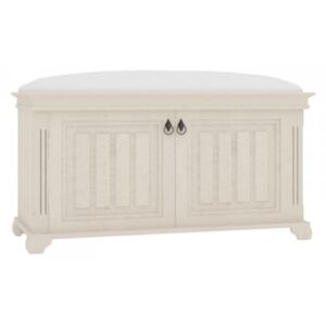 Amelie Polstrovaná lavice s úložným prostorem - bílá provence