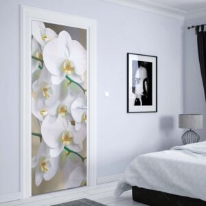 GLIX Fototapeta na dveře - Luxury Floral Design Orchids Yellow | 91x211 cm