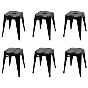 Stohovatelné stoličky 6 ks černé ocel