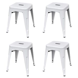 Stohovatelné stoličky 4 ks bílé ocel